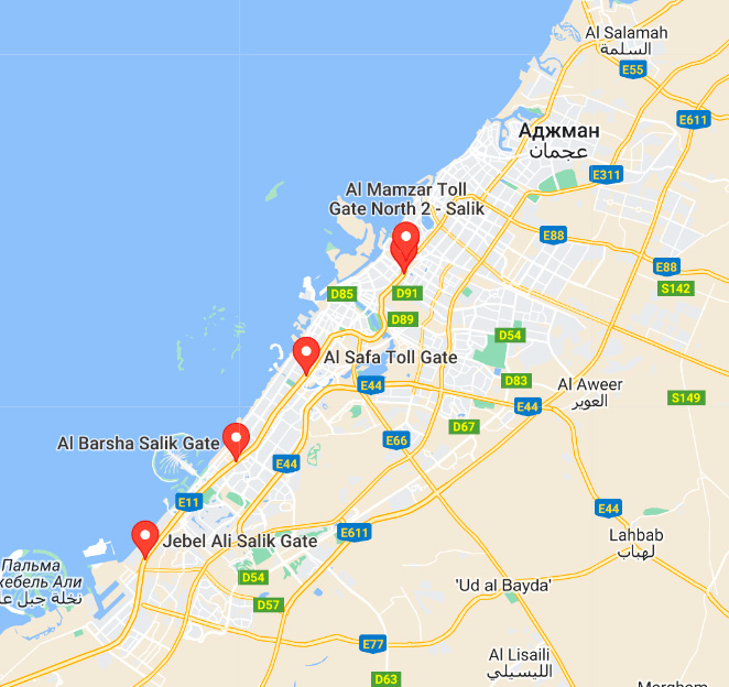 Routes à péage Salik à Dubaï